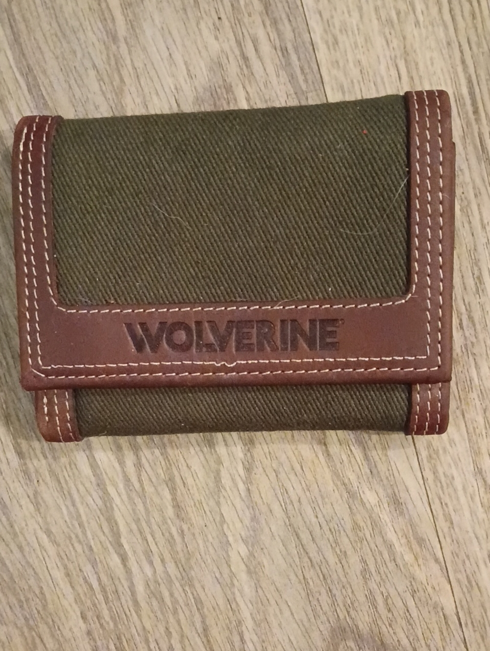 Wolverine Olive Canvas with Brown Leather Trim Wallet
